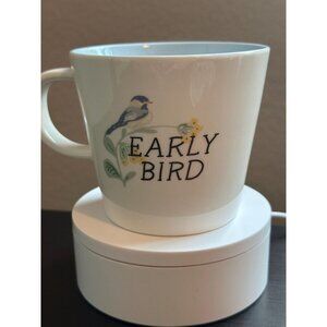 Threshold Stoneware Early Bird Coffee Mug Floral Flowers Nature Animals 15oz